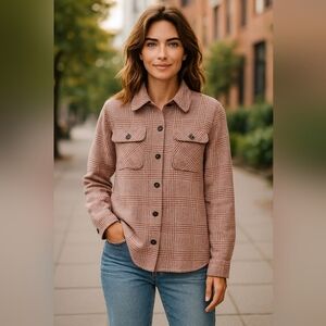 Bellina Checked Jacket Sweet For Fall Weather Pockets & Cuffs, with Buttons. S.